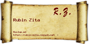 Rubin Zita névjegykártya